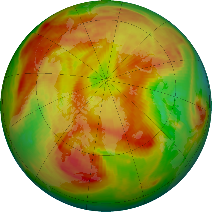 Arctic ozone map for 01 May 1987